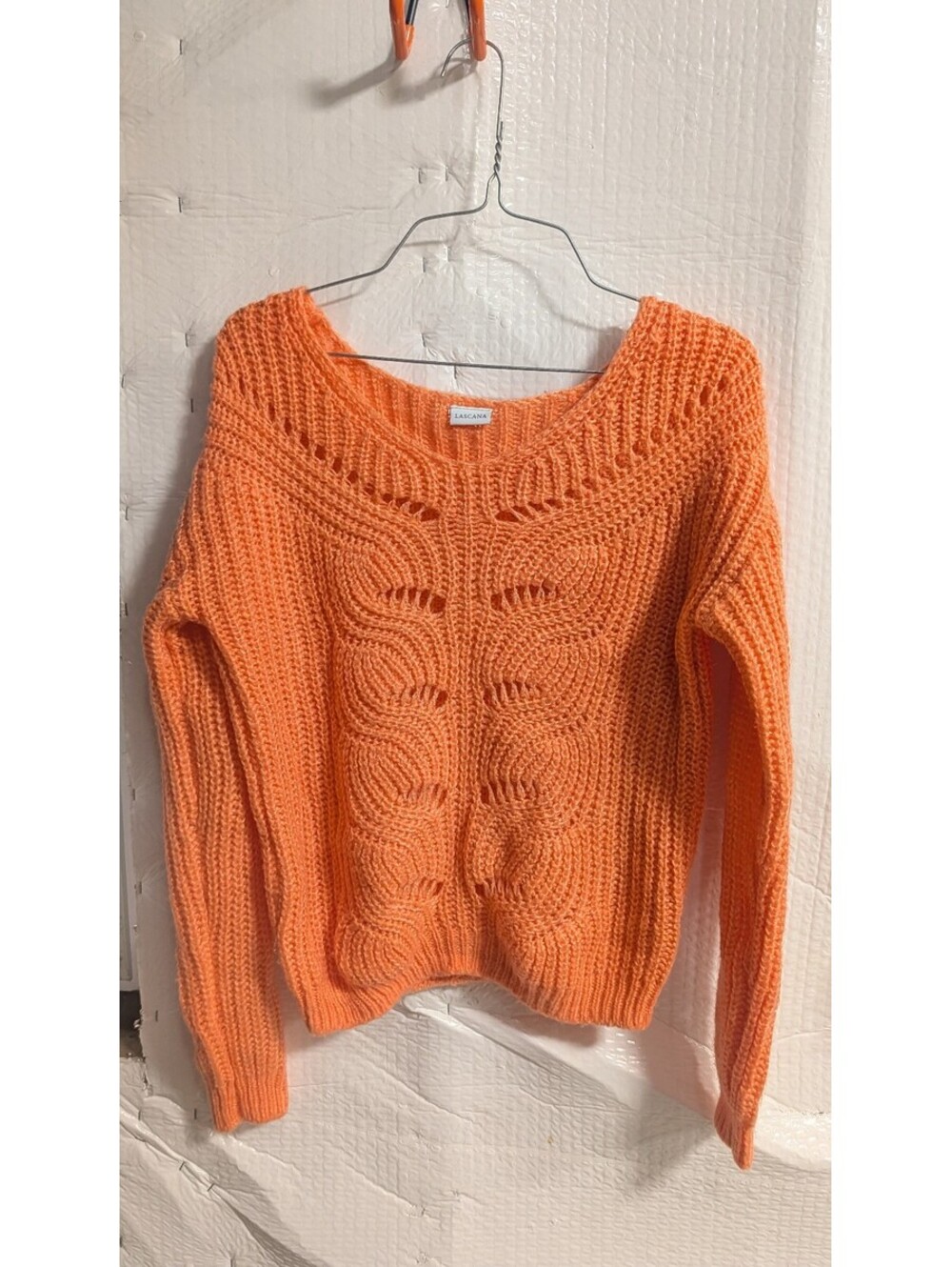 Lascana Orange Cable Knit Pullover Sweater, Size US 0/2